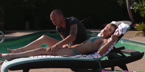 Chad fuck Jillian Jansons asshole on the poolside (Jillian Brookes)