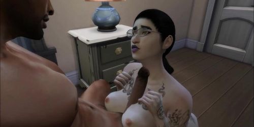 Sims 4 Goth bitch gets blacked
