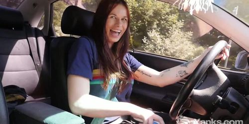 Hot Matilda Masturbating While Driving