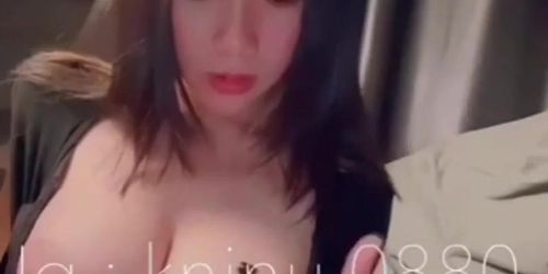 Asian girl playing With her big beautiful boobs and juicy Pusssy