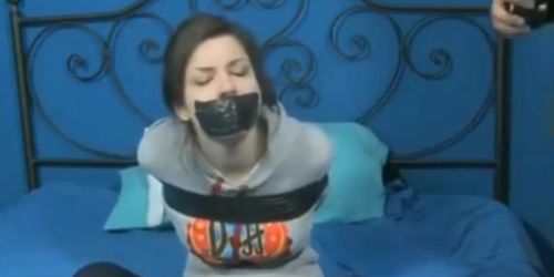 Girl taped up and gagged