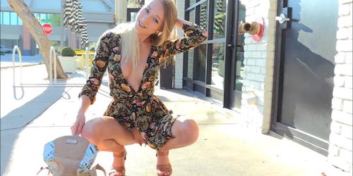 FTV sexy and slim blonde tries public nudity in heels (Riley Anne)