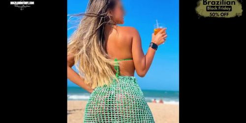 Brazilian Hotwife's Cuckold Game: Junior's Big Butt