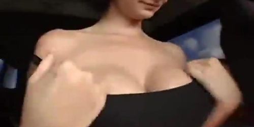 Amateur Girl, big boobs in van