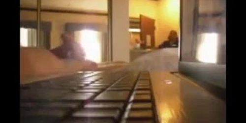 Hotel housepkeeper watches jerk off