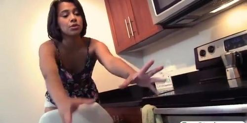 Teenage stepsister Penny Nichols gets fucked in the kitchen