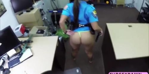 Sexy ass Police woman gets hammered from behind by a huge dick