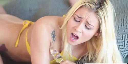 Hot blonde teen gives anal instructions