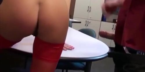Slut in Red Stockings Enjoys Anal Drilling
