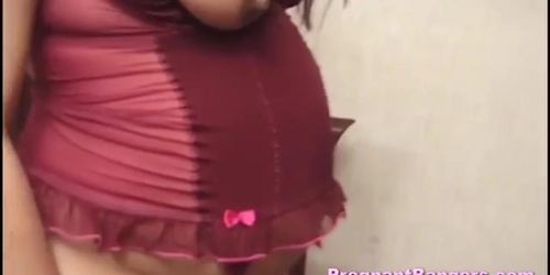 Pregnant slut gets her pussy stuffed