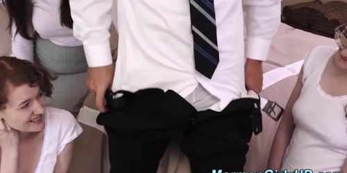 Mormon teen sucking elder