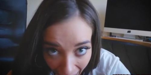 Hot ass Gia Paige trick bro to help her and  suck and bone him dry