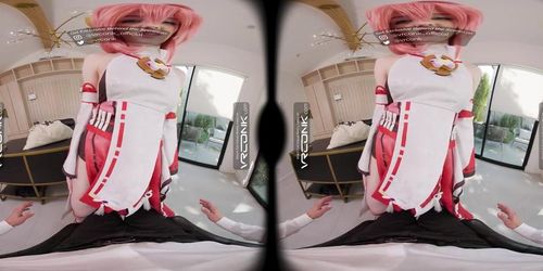 VR Conk Genshin Impact Yae Miko A sexy Teen Cosplay Parody with Melody Marks In VR Porn