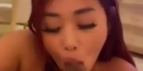 Redhead Japanese BBC Blowjob