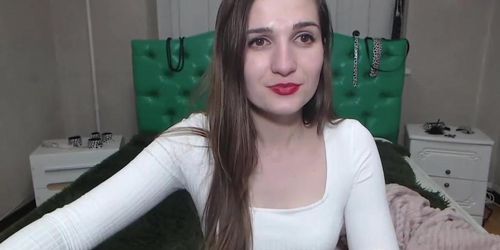 Ukrainian girl shows small tits on webcam