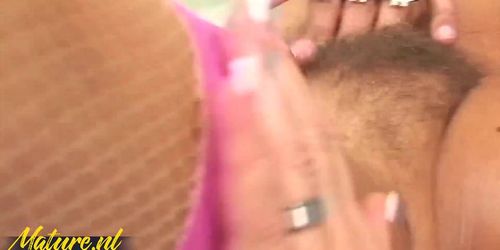 Hairy Granny Paulene Gets Anal Pounded By A Big Black Dick