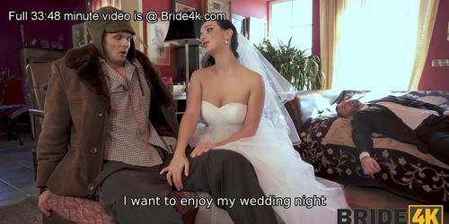 BRIDE4K. Busty brunette has sex with a stranger while waiting ambulance for her groom