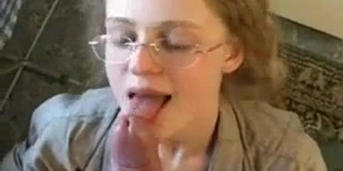 teen wit glasses swallows