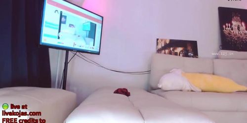 Hottest Asian camgirl in stockings and lingerie
