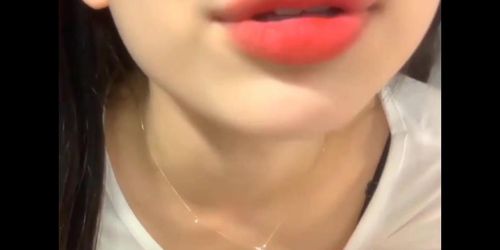 Asian Teen Spit Tongue Closeup