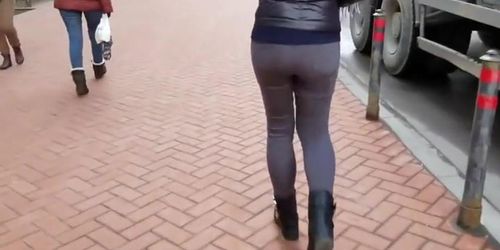 Ass of moving girl
