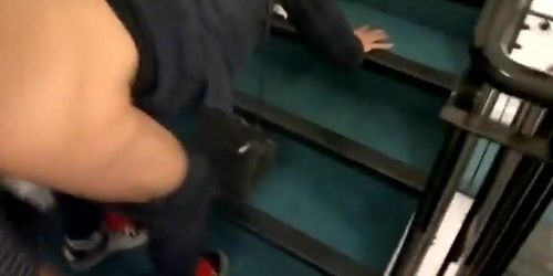 Black Guy Fucking UK Hooker On Public Stairway