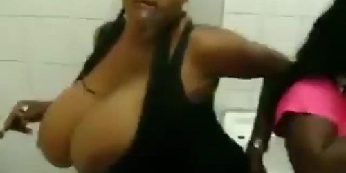 two Big titty African lady's teasing