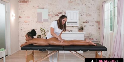 All Girl Massage - Sexy Jenna Sativa Do Rough Scissoring During Massage With Her Client Jenna Foxx (Jenna J. Foxx)