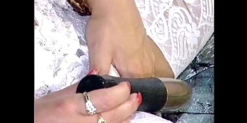 Gina Colany breast tease and double dildo