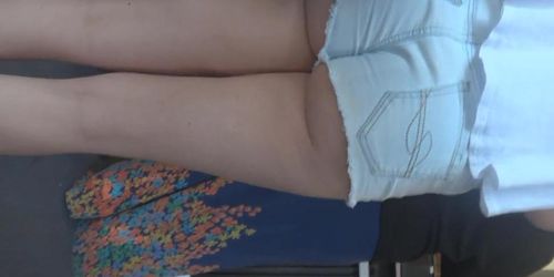 cheeky shorts white teen