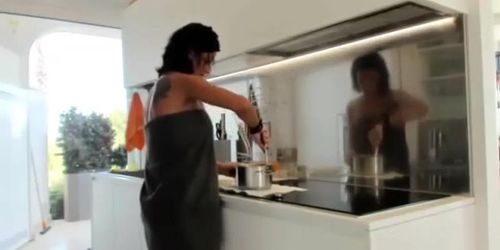 Secretly Filmed My MILF Wife In The Kitchen....