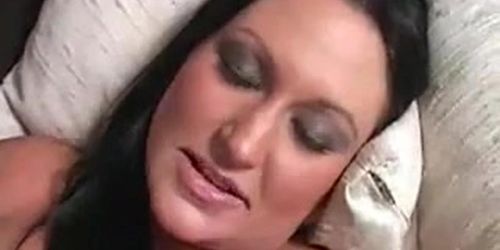 Raven haired girl sucking cock