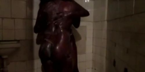 Hot African lesbians getting wild inside the bathroom