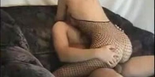 Moaning Fishnet Blonde Fucked