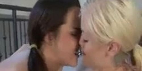 stunning blonde lesbian gf can't keep her hands off of her really adorable girlfriend