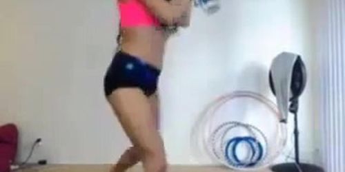 Webcam Girl Has Serious Hula Hoop Skills