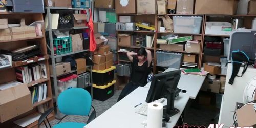 Penelope Reed getting her throat fucked rough inside the office