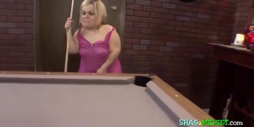 Midget slutty while playing pool