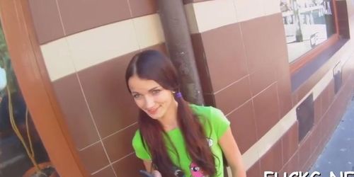 Teasing teen girl on a spy cam