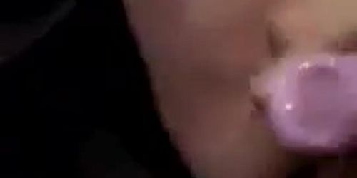 Horny tweaker dildoing her pussy in adult theater