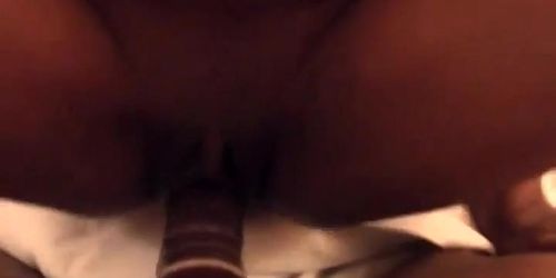 Amateur black chick getting her tight ebony pussy stuffed in the hotel room