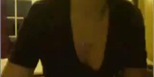 Chubby brunette girl groped and fucked on webcam