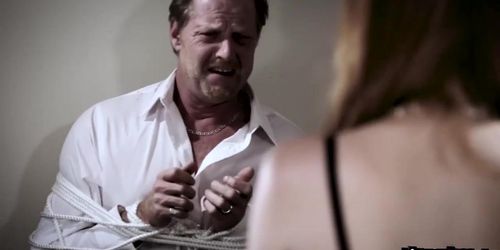 Penny Pax sucking Karlo Karreras dick while her tied husband watch her (Carlos Carrera, Dick Chibbles)