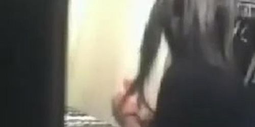 Cute brunette teen has webcam sex