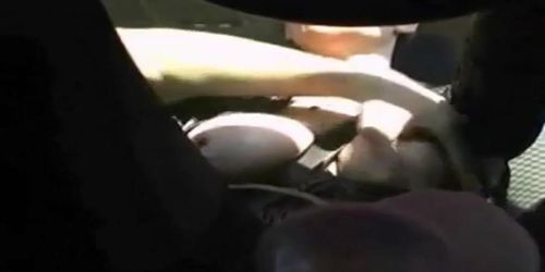 woman use'in dildo while driving