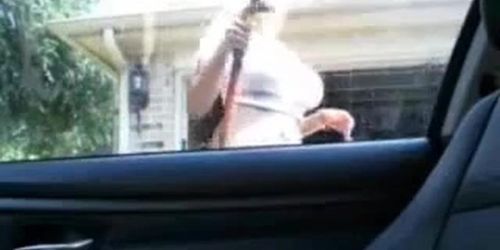 Hot Blonde Washes Car Naked On Webcam 2