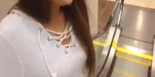 Public masturbating in changing room in mall center