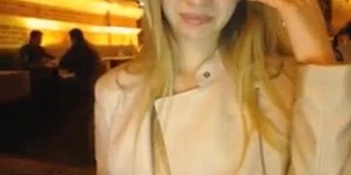 Petite Blond Cam Show In Public Bar