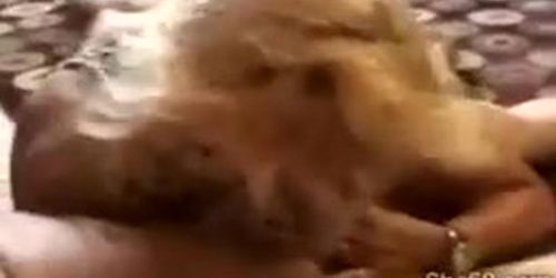 Fat blonde granny opens her mouth wide to blow big old dick