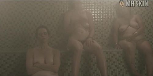 Naked women in sauna